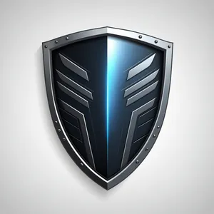 Shiny metal shield icon with heart symbol.