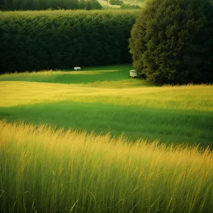 Bountiful Rice Field Under Sunny Sky