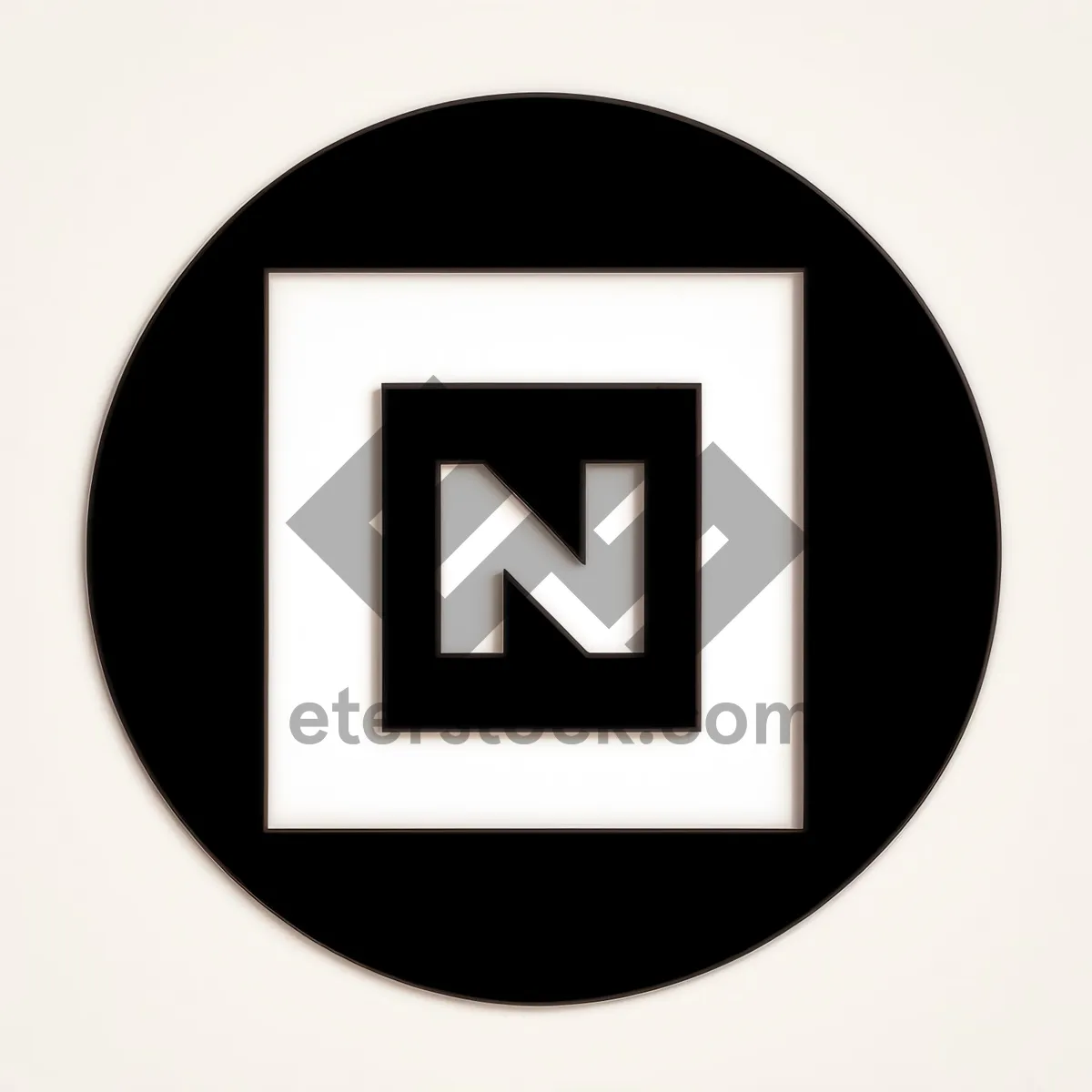 Picture of Round glossy web button icon with shiny black design