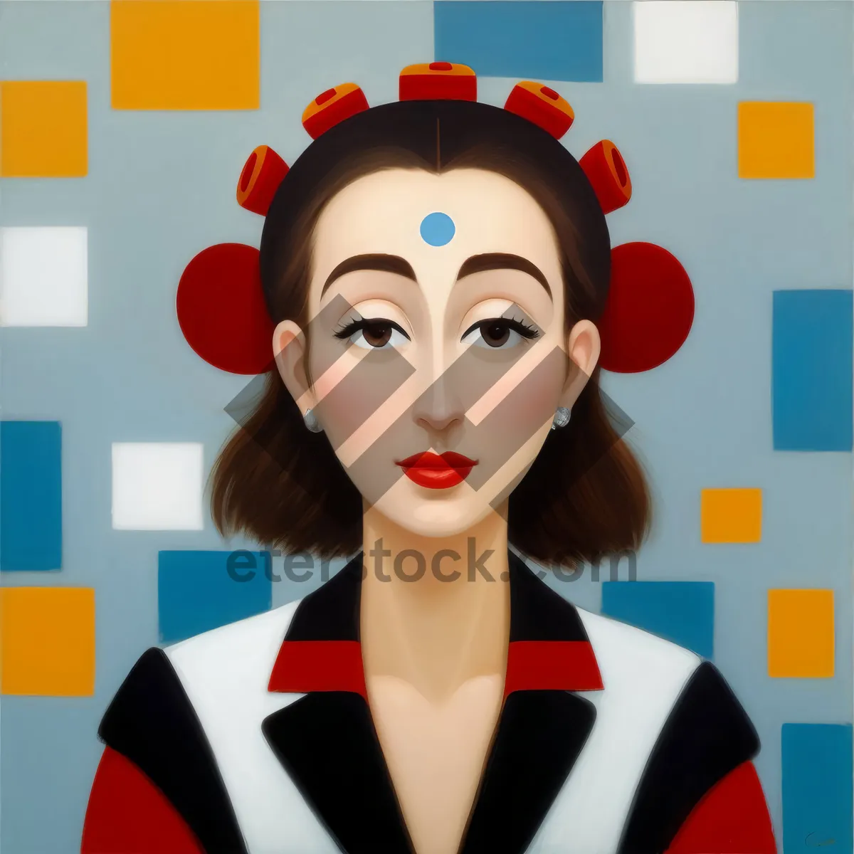 Picture of Cartoon Housewife Clip Art Cutout Illustration