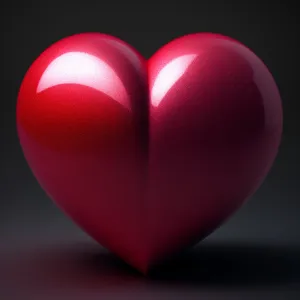 Vibrant Heart-shaped Glass Icon in Bright Pink
