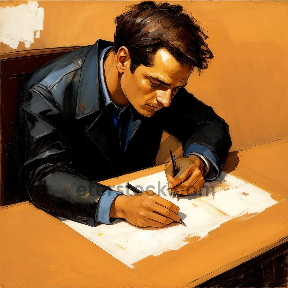 Picture of Corporate team meeting at modern office desk