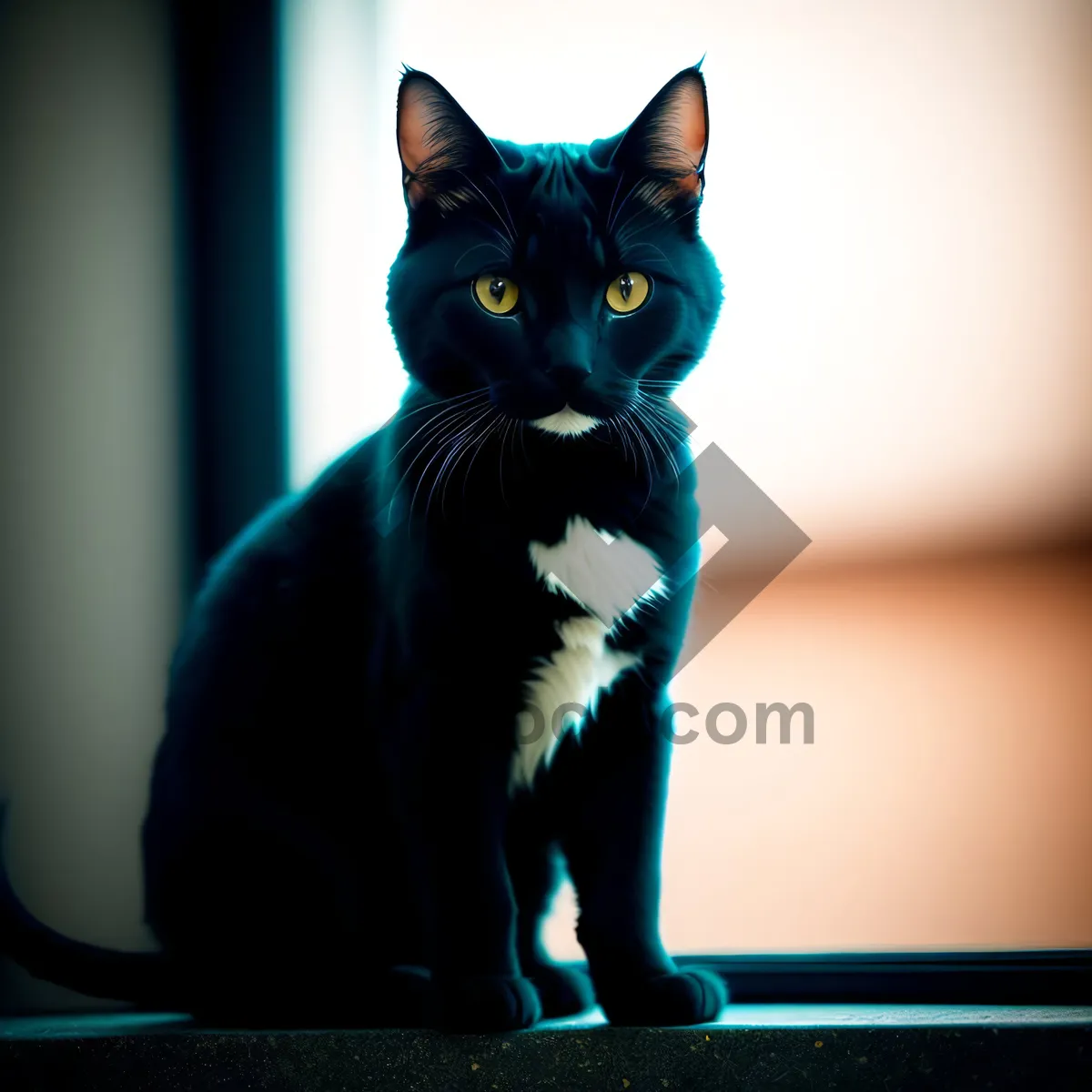 Picture of Curious Kitty with Striped Fur and Adorable Eyes