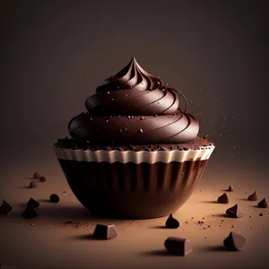 Delicious Birthday Cupcake with Chocolate Icing