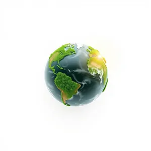 3D Earth Globe on White Background