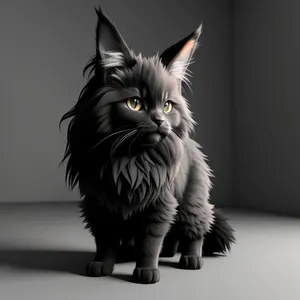 Fluffy Gray Tabby Kitty with Curious Whiskers