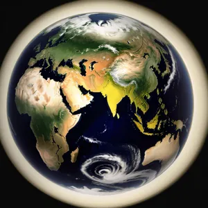 3D Earth Globe Map Planet Space Light Ocean
