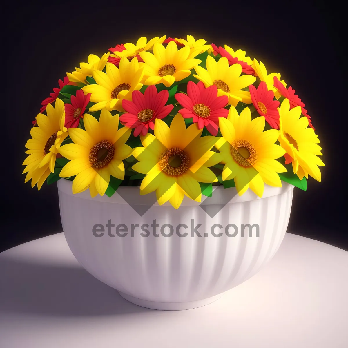 Picture of Bright Blooming Sunflower Bouquet in Garden