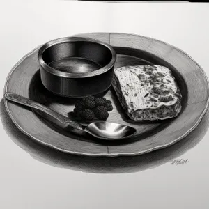 Morning breakfast setting with coffee and tea cups.