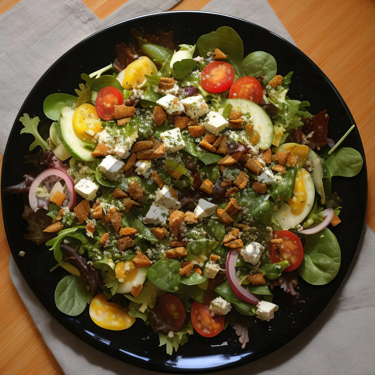 Picture of Fresh Vegetable Salad with Spicy Chicken Legume