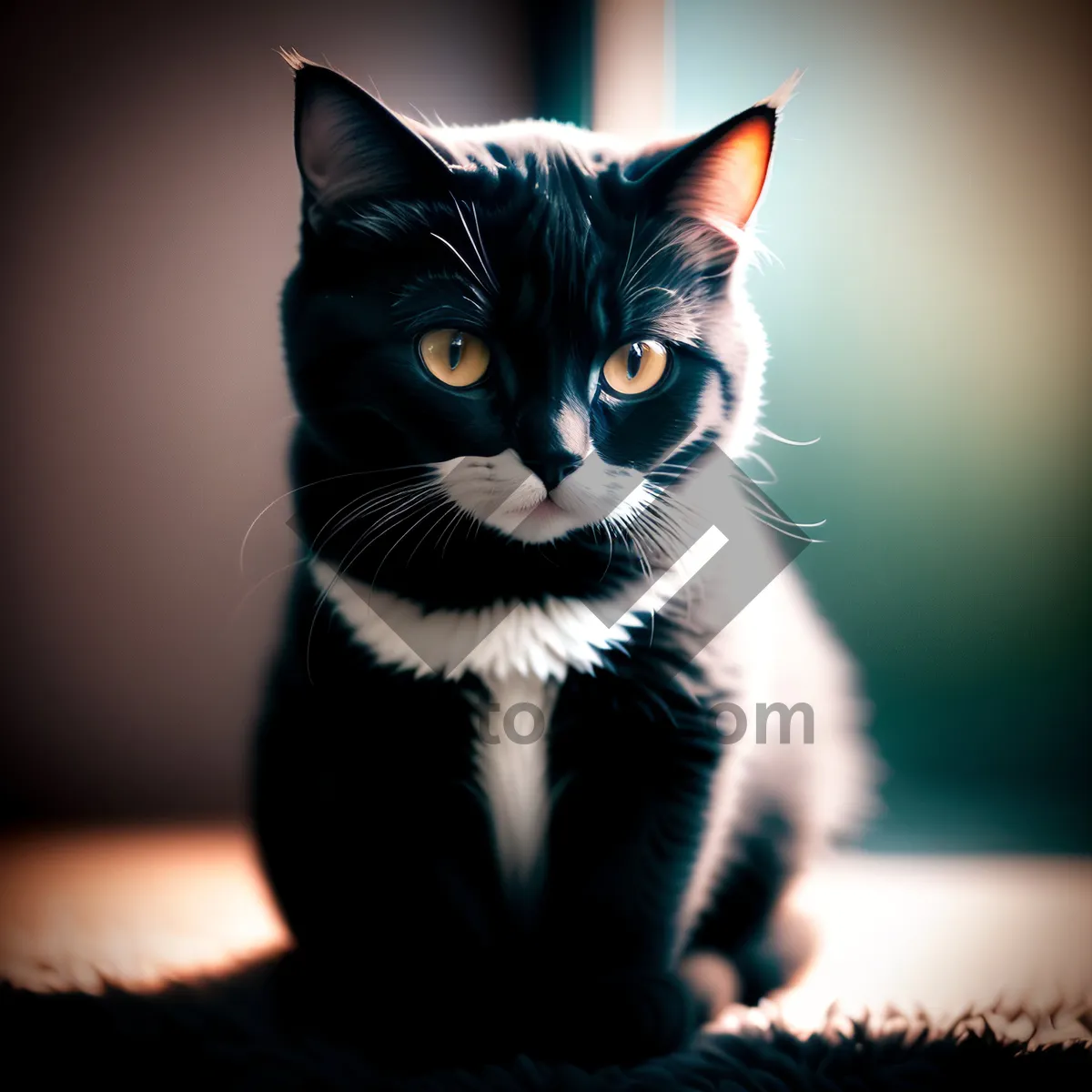 Picture of Curious Kitty: Adorable Feline with Playful Expression