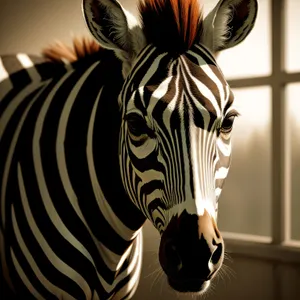 Striped Equine Grazing in the Wild