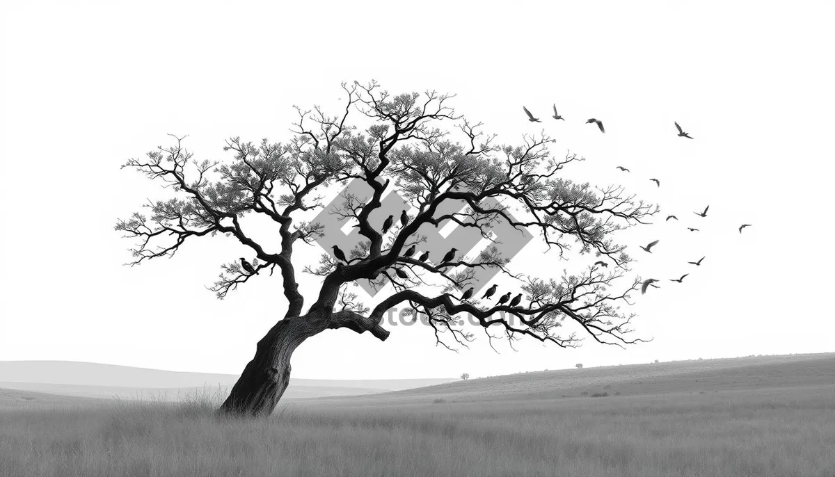 Picture of Winter Oak Silhouette Against Sky.currentTimeMillis.