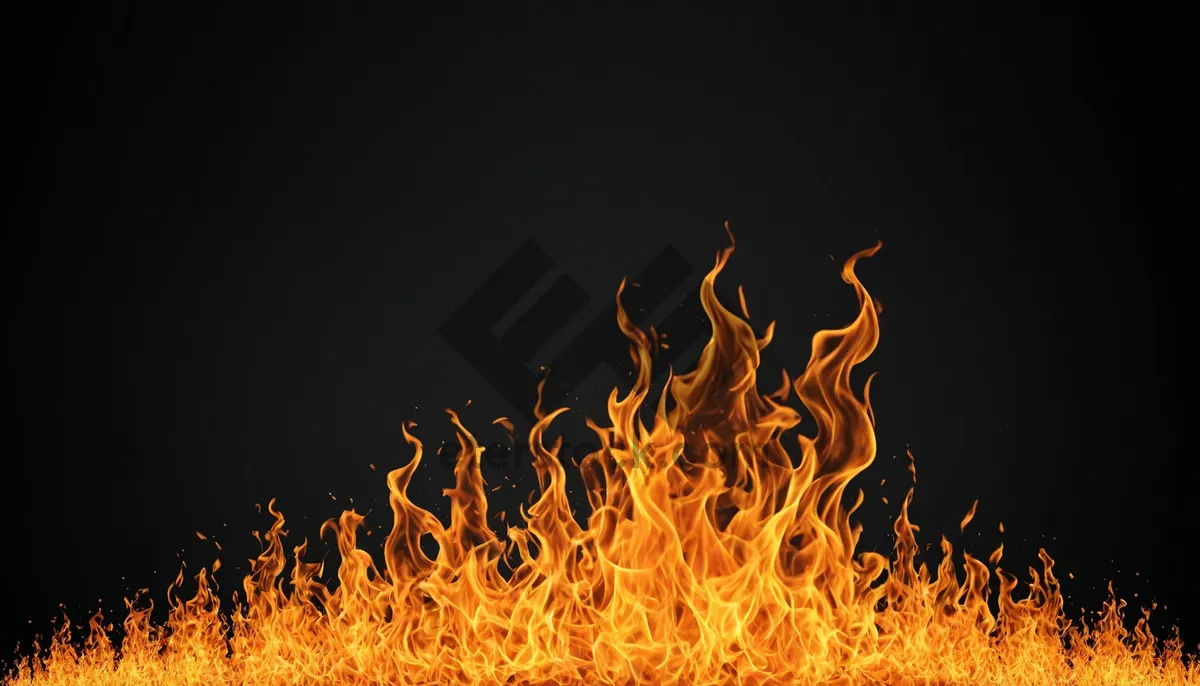 Picture of Blazing Flames in Warm Orange Glow