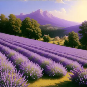 Serene Lavender Fields under the Summer Sky