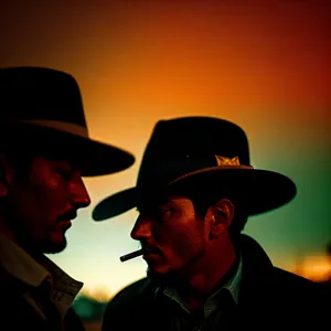 Black Cowboy Hat Portrait of a Man