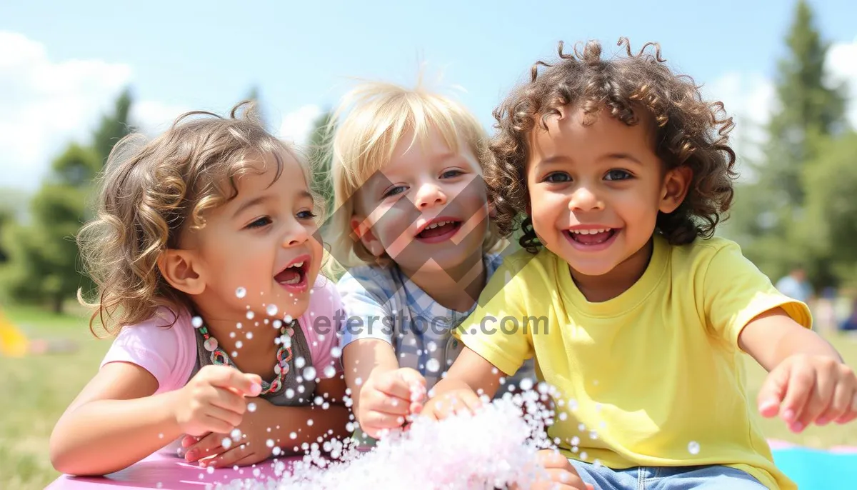 Picture of Happy Family Portait with Smiling Children and Parents