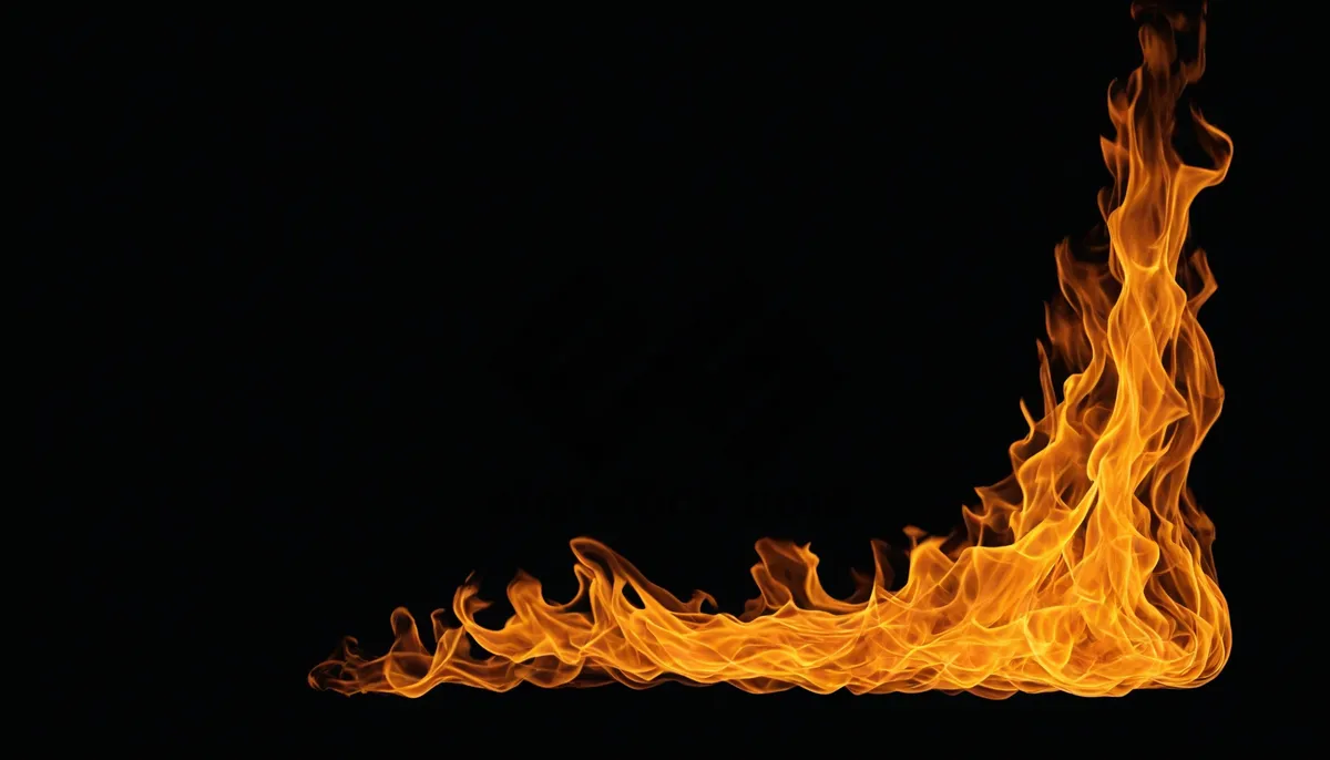 Picture of Flaming Artistic Design Wallpaper with Decorative Frame