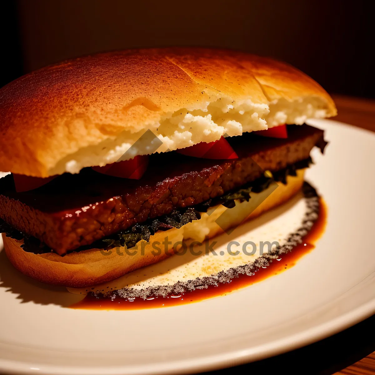 Picture of Delicious Cheeseburger on Sesame Bun