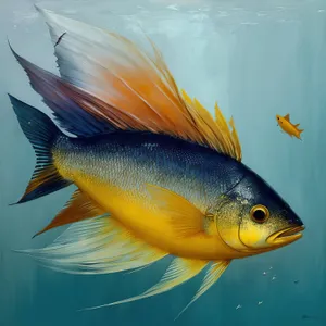 Colorful Goldfish Swimming in Underwater Aquarium