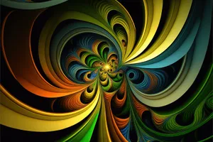 Modern Geometric Fractal Graphic Art Design