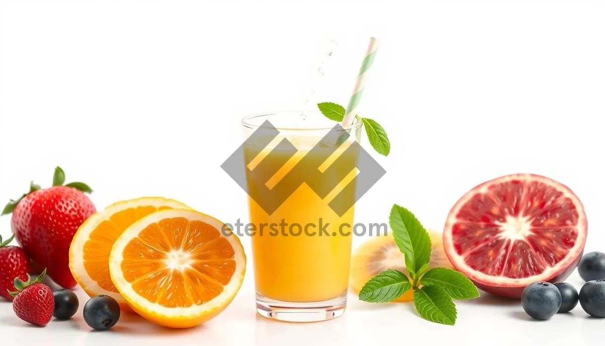 Picture of Refreshing Citrus Tea with Ice and Lemon Slice