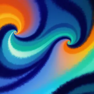 Futuristic Marine Swirl: Digital Fractal Art Wallpaper