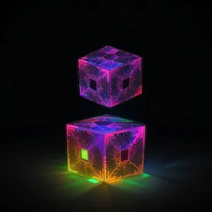 Shiny Gem Design in Colorful Light Glow