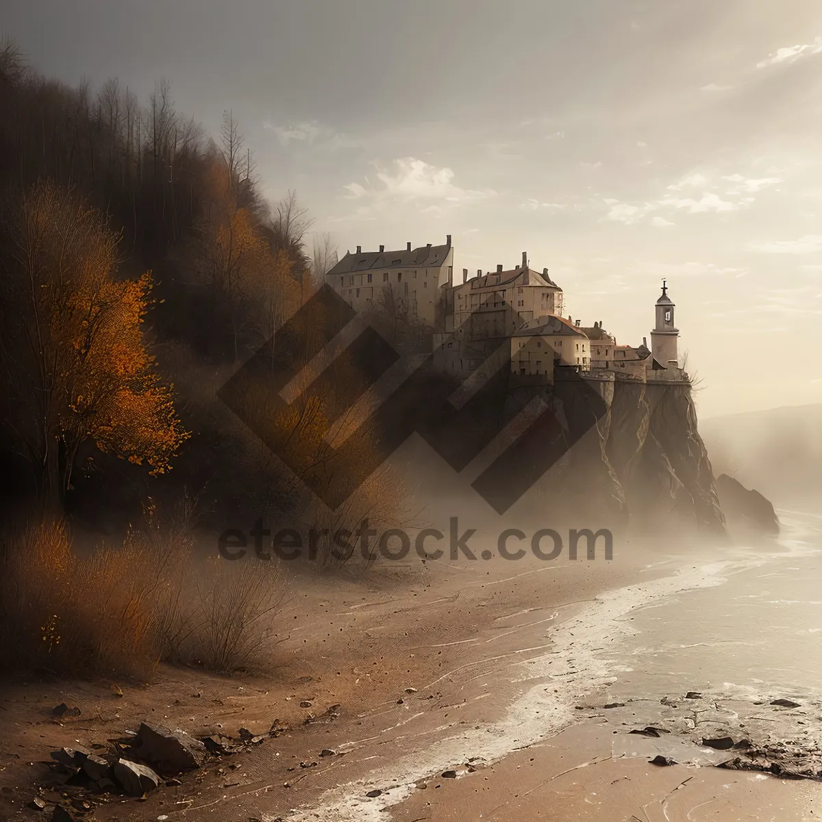 Picture of Enchanting Riverside Castle with Majestic Architecture