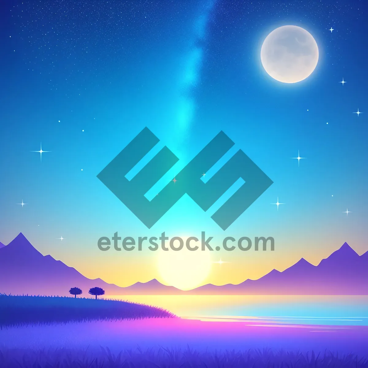 Picture of Enchanting Winter Night: Celestial Snowflake Galaxy Wallpaper