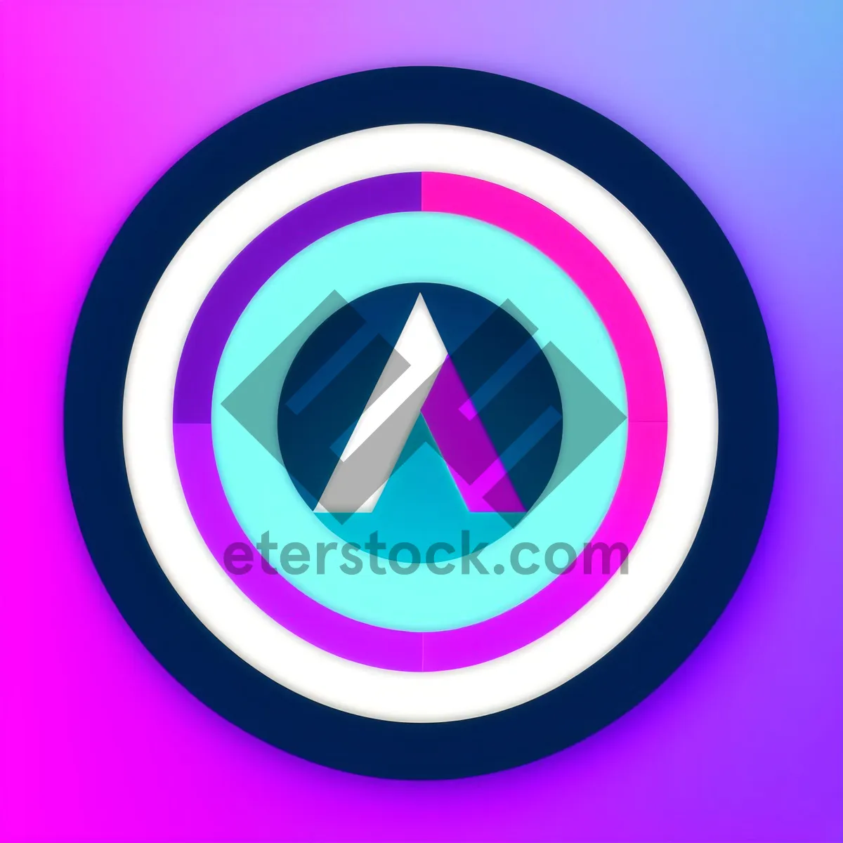 Picture of Shimmering 3D Circle Icon with Bright Design