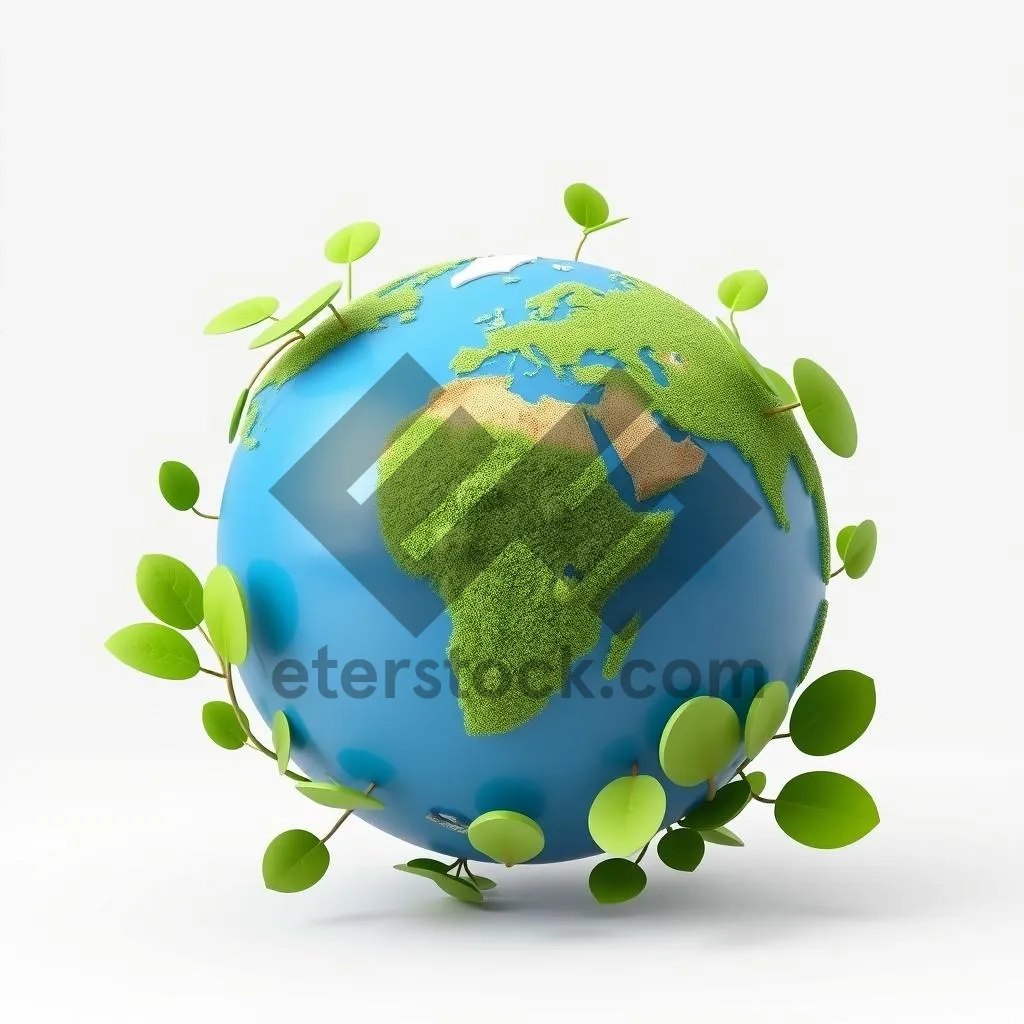 Picture of Green Earth Eco Symbol Floral Globe