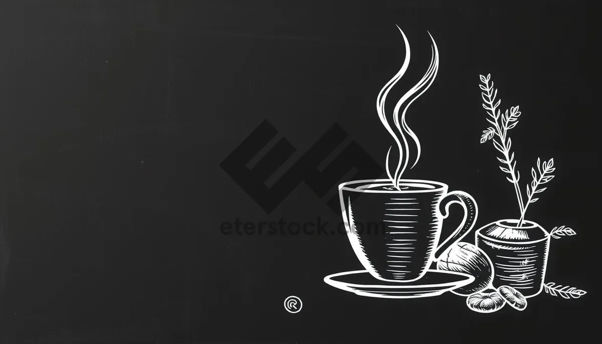 Picture of Hot black coffee in steamy mug