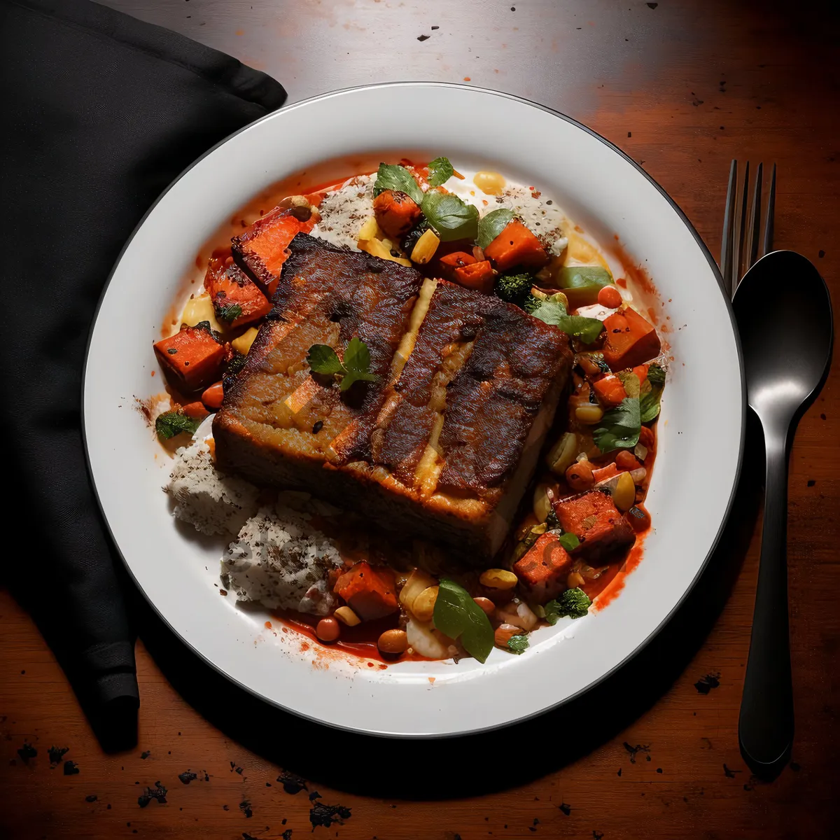 Picture of Delicious BBQ Steak with Grilled Veggies