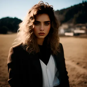 Happy Smiling Brunette Fashion Model with Attractive Expression