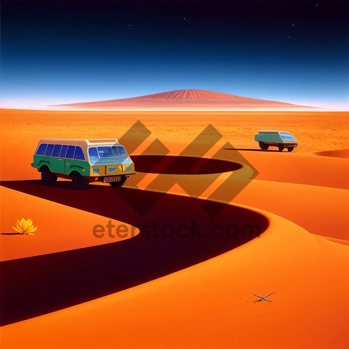 Picture of Vivid Sunset Over Golden Dunes