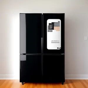 Strongbox-Style Refrigerator with 3D Door: Secure Storage for Interior Furnishing