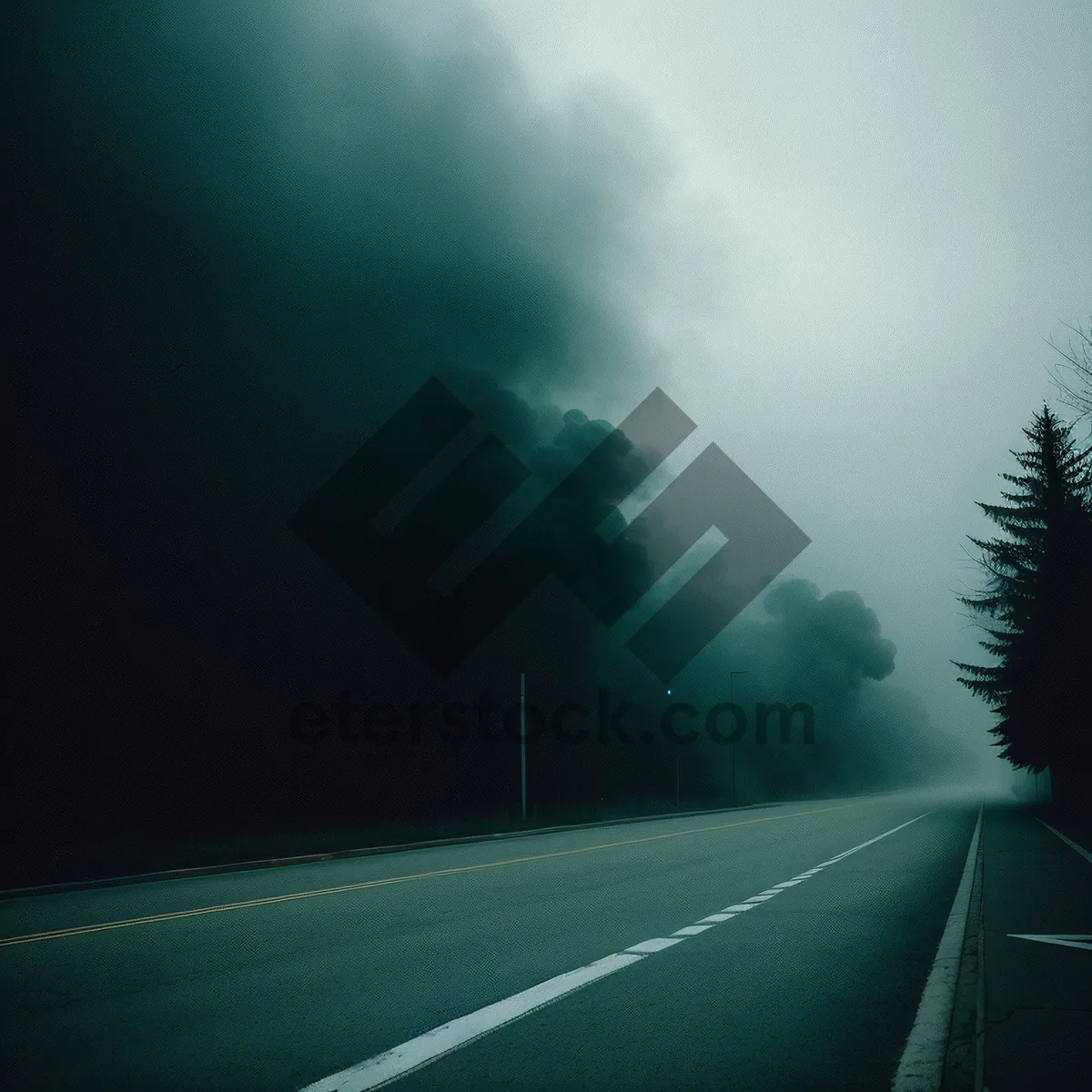 Picture of Speeding through the Empty Horizon: Highway Drive