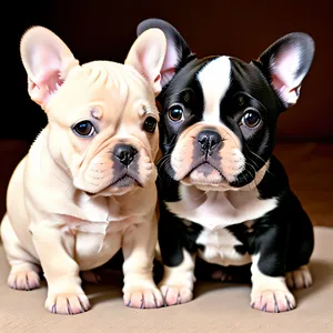 Captivating studio portrait featuring an absolutely adorable Bulldog puppy, radiating pure charm