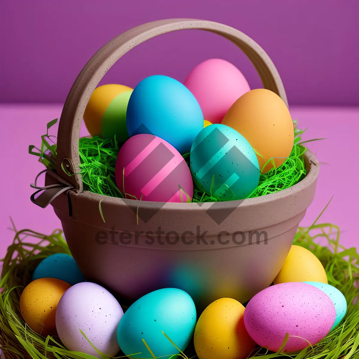 Picture of Vibrant Easter Egg Decorations and Candy