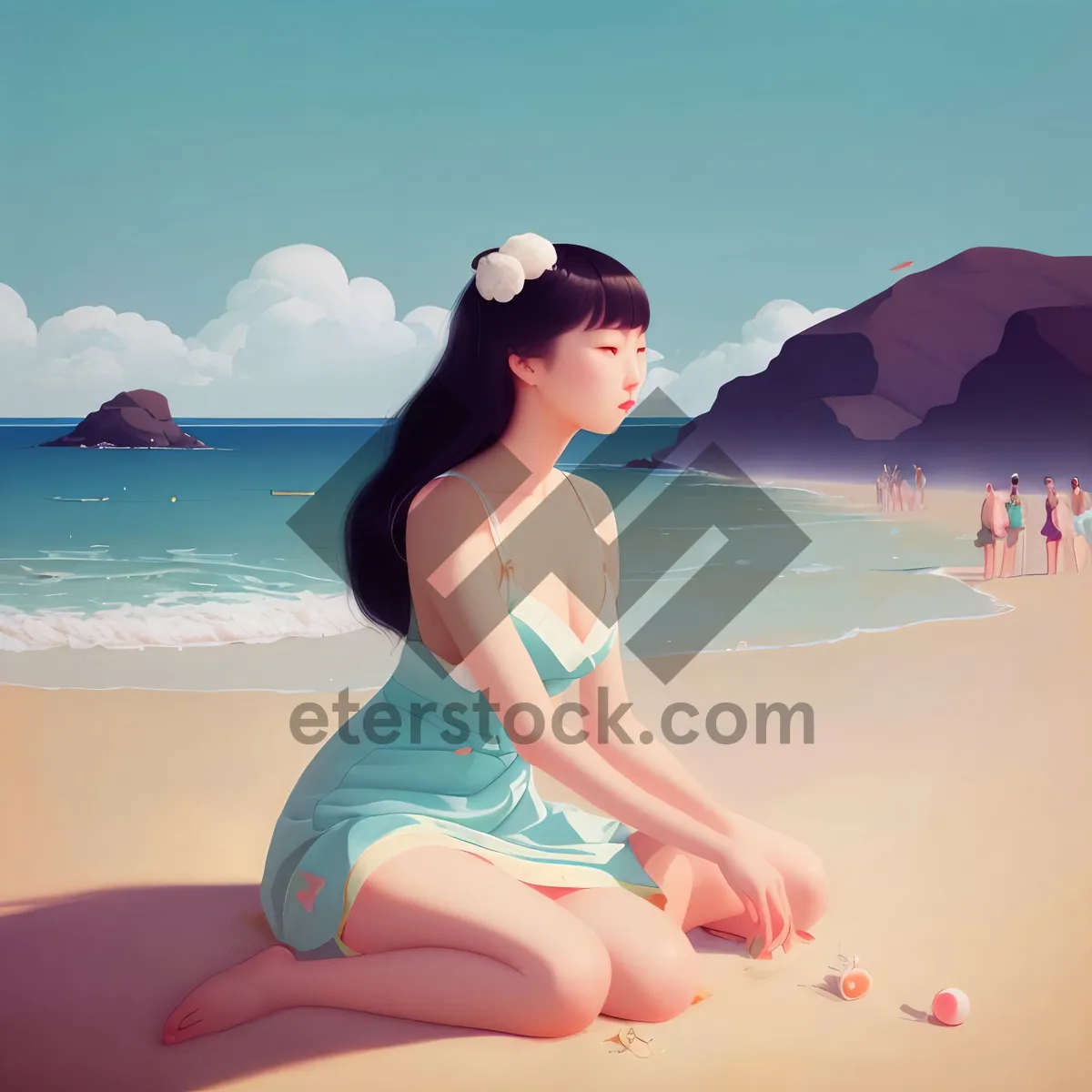 Picture of Sun-Kissed Beach Stunner - Healthy & Attractive Summer Style