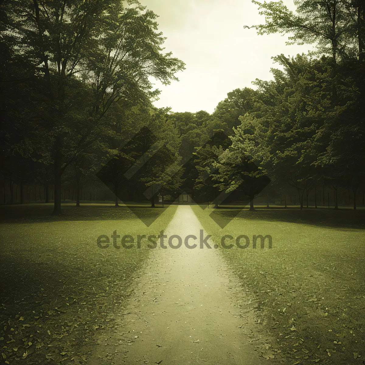 Picture of Scenic Summer Landscape with River and Trees