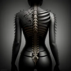 Anatomical Skeleton - Black and White X-Ray