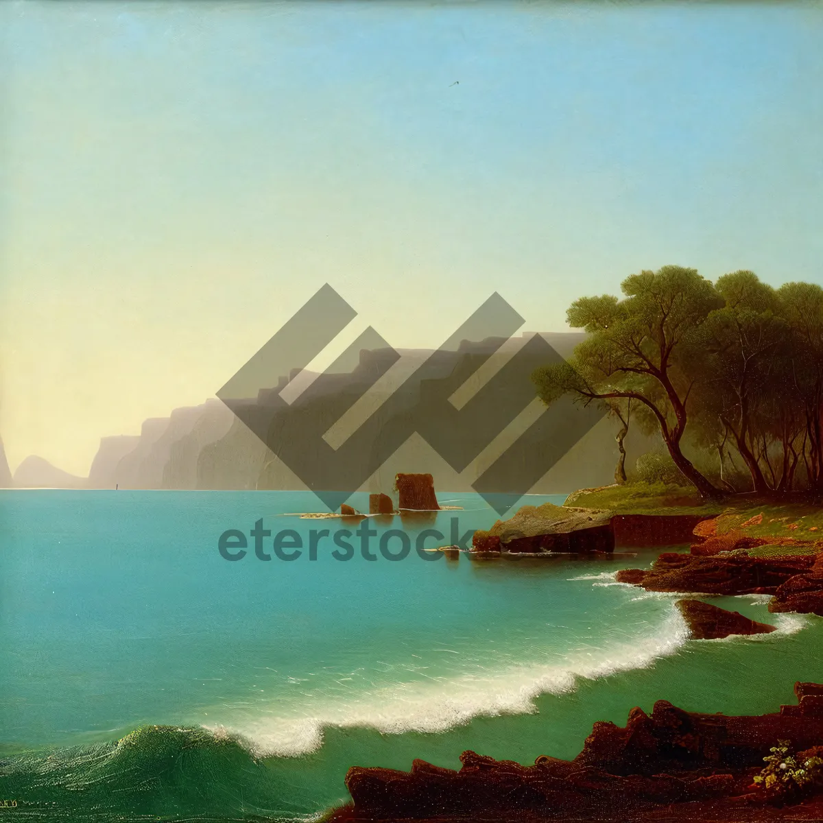 Picture of Idyllic Coastal Paradise: Beach, Sea, and Sunshine