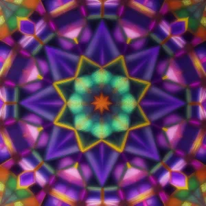 Colorful Geometric Fractal Design: A Futuristic Mosaic