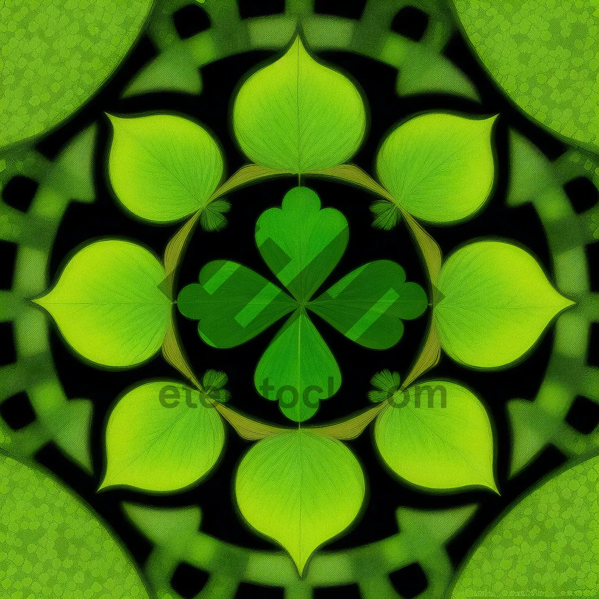 Picture of Nature's Lush Green Tapestry: Leafy Tile Pattern