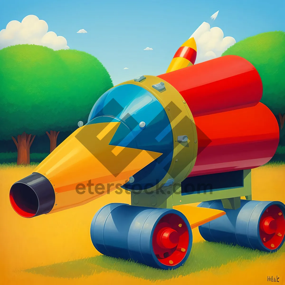 Picture of Colorful Toy Concrete Mixer Machine Fun