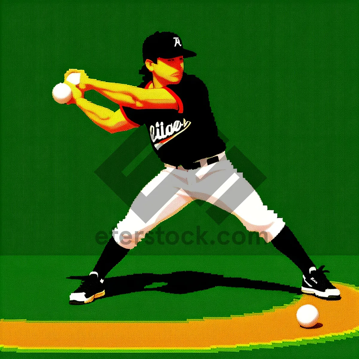 Picture of Active baseball player competing on grass