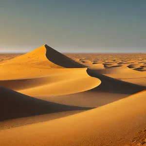 Sunset Over Moroccan Sandy Dunes