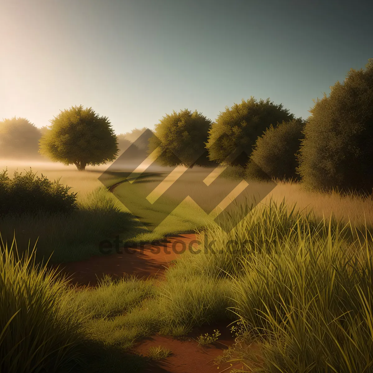Picture of Vibrant Countryside Sunset: Inspiring Rural Landscape